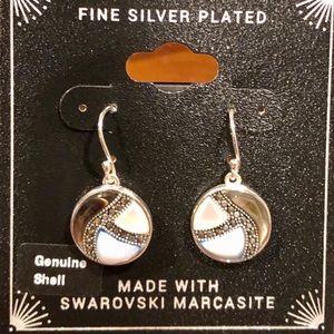 Swarovski Marcasite Genuine Shell Silver earrings